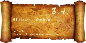 Biliczki András névjegykártya