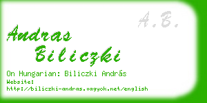 andras biliczki business card