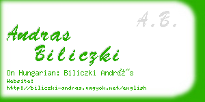 andras biliczki business card